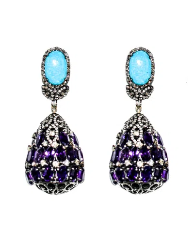 ARTHUR MARDER FINE JEWELRY ARTHUR MARDER FINE JEWELRY SILVER 28.00 CT. TW. DIAMOND & GEMSTONE DROP EARRINGS