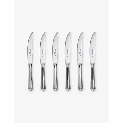 ARTHUR PRICE SILVER PLATED DUBARRY SET OF SIX SILVER-PLATED STAINLESS-STEEL STEAK KNIVES