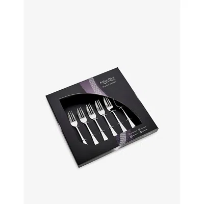 ARTHUR PRICE STAINLESS STEEL GEORGIAN SET OF SIX STAINLESS-STEEL PASTRY FORKS