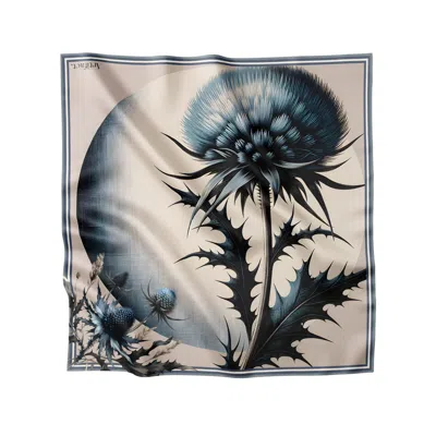 ARTIFACT. WOMEN'S BLUE / NEUTRALS SOLAN SQUARE SILK SCARF
