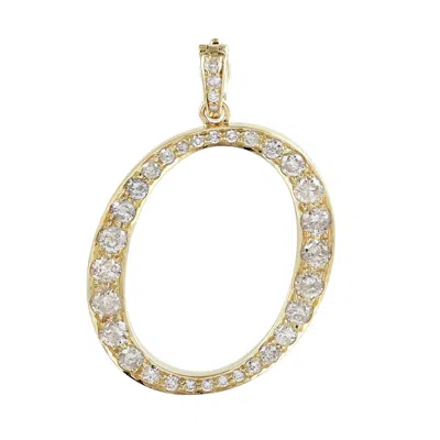 ARTISAN WOMEN'S GOLD / WHITE DIAMOND INITIAL “O” PENDANT IN 14K YELLOW GOLD
