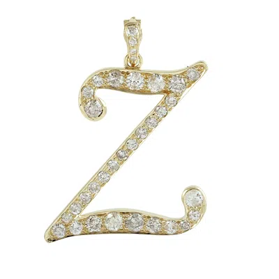 ARTISAN WOMEN'S GOLD / WHITE DIAMOND LETTER “Z” PENDANT IN YELLOW GOLD
