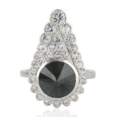 ARTISAN WOMEN'S LUXURY DIAMOND & SAPPHIRE MEMORIAL RING IN WHITE GOLD