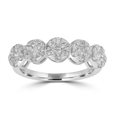 ARTISAN WOMEN'S NATURAL DIAMOND DESIGNER BAND RING IN WHITE GOLD – MINIMALIST LUXURY