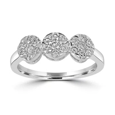 ARTISAN WOMEN'S NATURAL DIAMOND UNIQUE DESIGN BAND RING IN WHITE GOLD