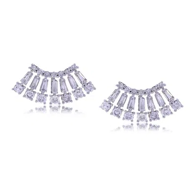 ARTISAN WOMEN'S 14K WHITE GOLD TAPERED BAGUETTE DIAMOND STUD EARRINGS