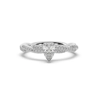 ARTISAN WOMEN'S 14K WHITE GOLD WITH PEAR CUT LAB-GROWN DIAMOND COCKTAIL RING