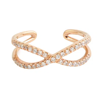 ARTISAN WOMEN'S WHITE / ROSE GOLD NATURAL DIAMOND DESIGNER BAND RING IN ROSE GOLD