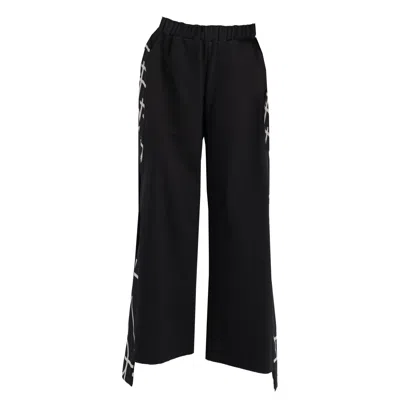 ARTISTA BLACK / WHITE CODE WIDE LEG PANTS