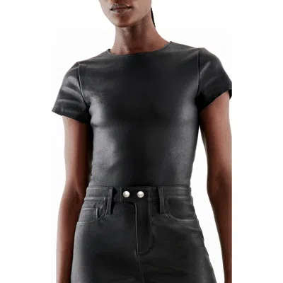 AS BY DF AS BY DF BRANDO STRETCH LEATHER TEE