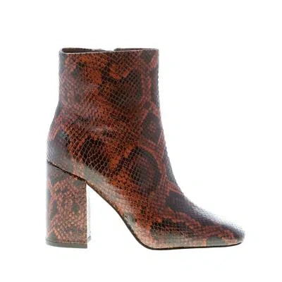 ASH ASH DAMEN SCHUHE COGNAC PYTHON PRINT LEDER JADE STIEFELETTE MIT ZIP ABSATZ 9 CM