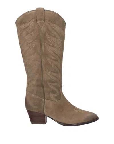 ASH ASH WOMAN BOOT KHAKI SIZE 8 LEATHER