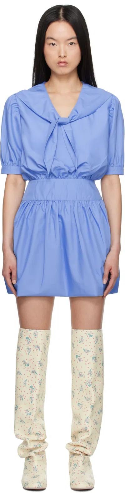 ASHLEY WILLIAMS BLUE YUKI MINIDRESS