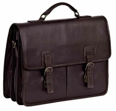 ASHWOOD LEATHER ASHWOOD LEATHER MENS CHELSEA VEG TAN GARETH HEAVY DUTY BRIEFCASE - BROWN