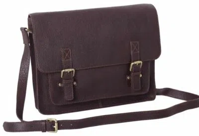 ASHWOOD LEATHER ASHWOOD LEATHER MENS CHELSEA VEG TAN JOSH SATCHEL BAG - BROWN