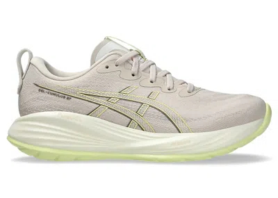 ASICS GELCUMULUS 27 (WOMEN'S) SNEAKERS IN MINERAL BEIGE/HUDDLE YELLOW