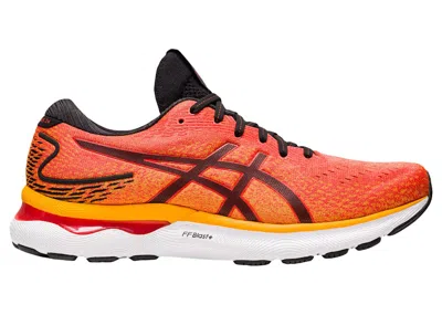 ASICS MEN'S ASICS GEL NIMBUS 24 SNEAKERS IN CHERRY TOMATO/BLACK