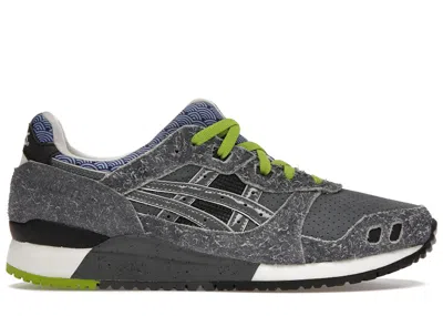 ASICS MEN'S ASICS GELLYTE III NICE KICKS SNEAKERS IN CASTLEROCK/NAVY BLUE/LIME