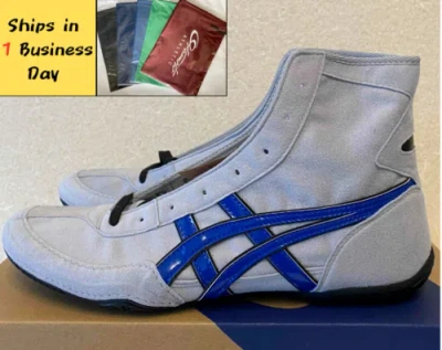 ASICS 【SCHUHBEUTEL INKLUSIVE】ASICS WRESTLINGSCHUHE EX-EO 1083A001 GRAU X BLAU X...