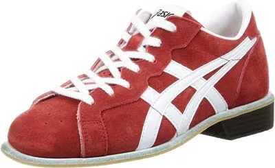 ASICS ASICS WEIGHT LIFTING SHOES LEATHER 1163A006 RED WHITE WITH BOX FROM JAPAN