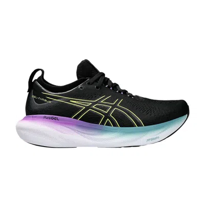 ASICS WMNS GEL NIMBUS 25 WIDE 'BLACK GLOW YELLOW'