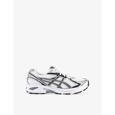 ASICS WOMENS WHITE BLACK SILVER GT 2160 FAUX-LEATHER AND MESH LOW-TOP TRAINERS