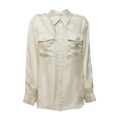 ASPESI ASPESI ECRU VISCOSE SATIN BLOUSE