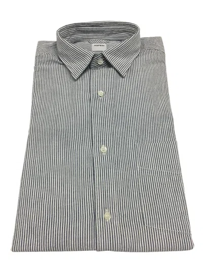 ASPESI HERRENHEMD GESTREIFT MIT TASCHE ASPESI RIDOTTA II CC02 A330 100% BAUMWOLLE