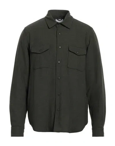 ASPESI ASPESI MAN SHIRT MILITARY GREEN SIZE S WOOL, POLYESTER, ELASTANE