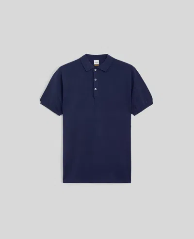 ASPESI POLO IN MAGLIA DI MISTO COTONE, SETA E LINO - NAVY