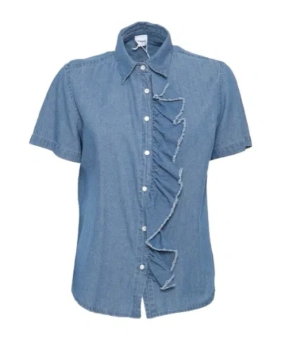 ASPESI ASPESI SHORT SLEEVE RUFFLED DETAIL SHIRT