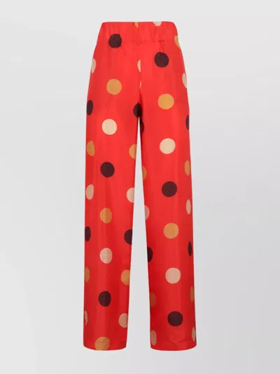 ASPESI SILK PANTS WITH POLKA DOT PATTERN