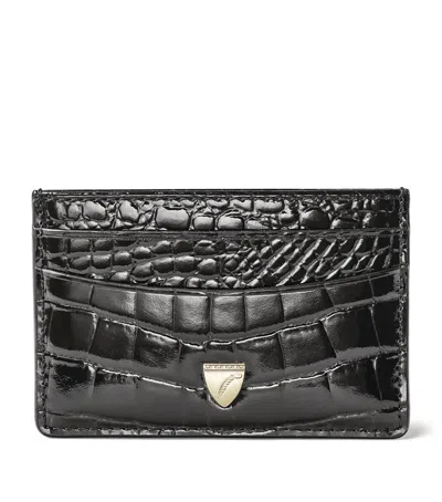 ASPINAL OF LONDON CROC-EMBOSSED SLIM CARD HOLDER
