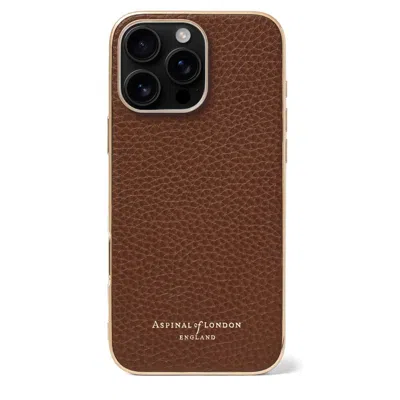 ASPINAL OF LONDON IPHONE 16 PRO MAX CASE IN TOBACCO PEBBLE