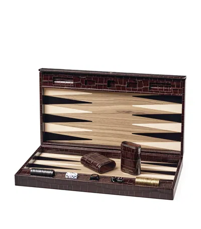 ASPINAL OF LONDON LEATHER BACKGAMMON SET
