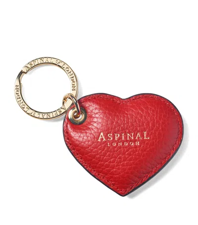 ASPINAL OF LONDON LEATHER HEART KEYRING