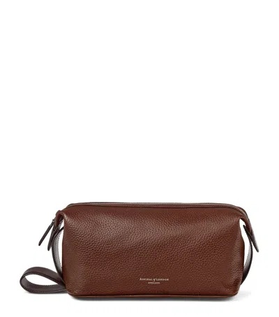 ASPINAL OF LONDON LEATHER REPORTER WASH BAG