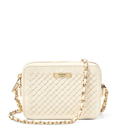 ASPINAL OF LONDON LEATHER WOVEN MILLY CROSS-BODY BAG