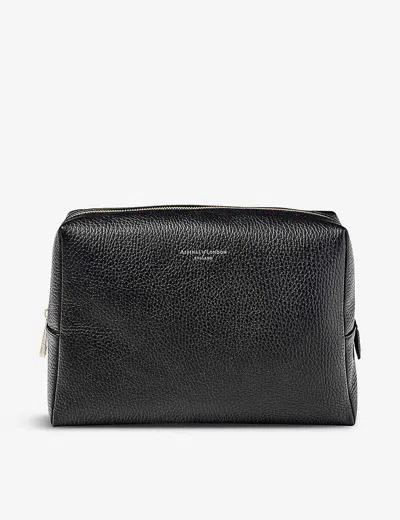 ASPINAL OF LONDON WOMENS BLACK LONDON LARGE GRAINED-LEATHER CASE