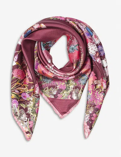 ASPINAL OF LONDON WOMENS OMBRE 'A' FLORAL-PRINT SILK SCARF