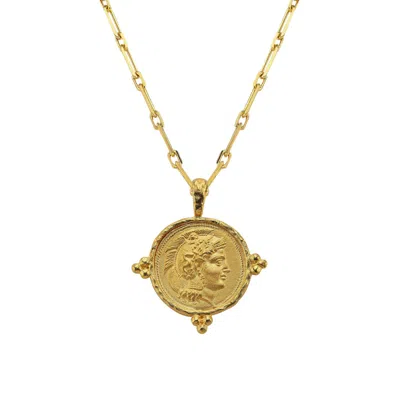ASSUWA WOMEN'S GOLD HERCULES COIN MEDALLION NECKLACE
