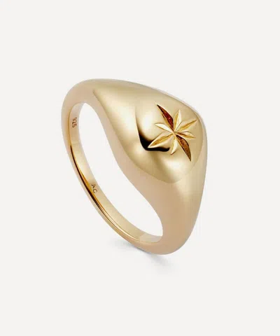 ASTLEY CLARKE ASTLEY CLARKE 18CT GOLD-PLATED VERMEIL SILVER AURORA DOME RING