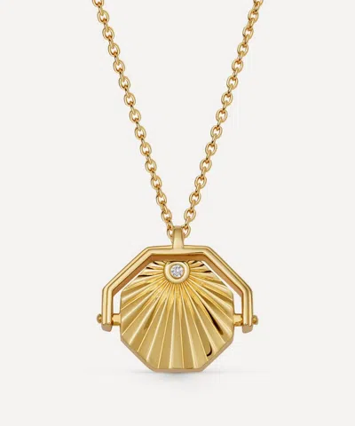 ASTLEY CLARKE ASTLEY CLARKE 18CT GOLD-PLATED VERMEIL SILVER CELESTIAL SUNRISE SPINNER LOCKET NECKLACE