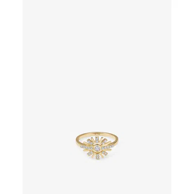 ASTLEY CLARKE WOMENS ASTLEY CLARKE ATOMIC 14CT YELLOW-GOLD AND 0.236CT LAB-GROWN DIAMOND RING