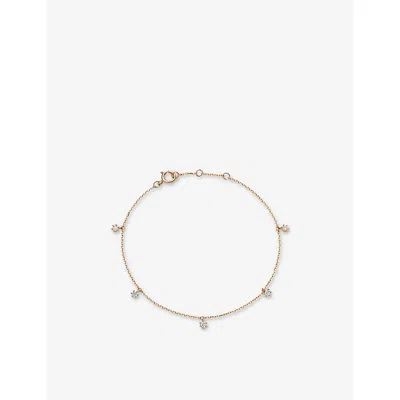 ASTLEY CLARKE WOMENS LAB GROWN 14CT YELLOW-GOLD AND 0.08CT LAB-GROWN DIAMOND STATION BRACELET