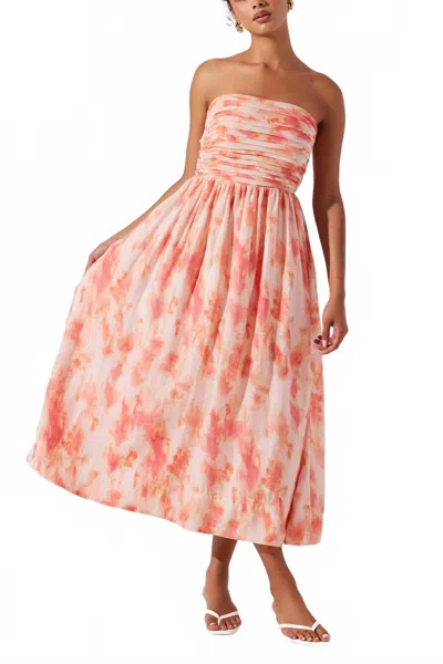 ASTR ANEESHA DRESS IN CORAL TIE DYE