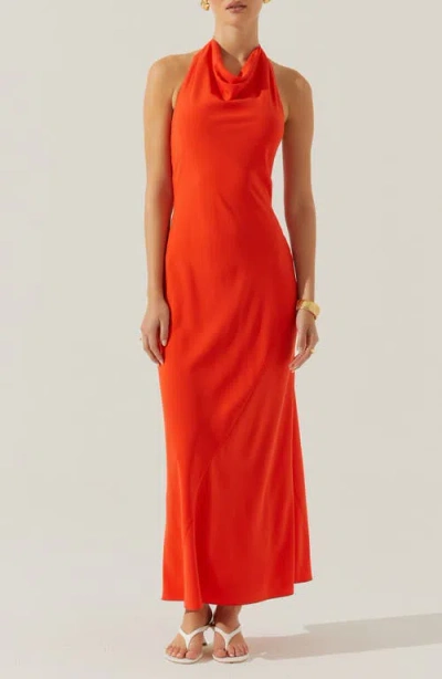 ASTR ASTR THE LABEL DALISAY COWL NECK HALTER MAXI DRESS