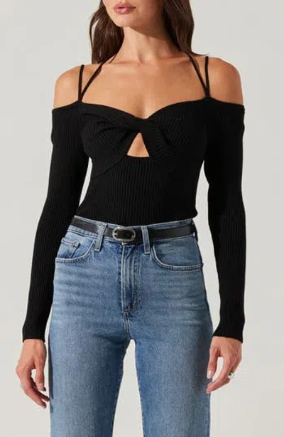 ASTR ASTR THE LABEL STRAPPY COLD SHOULDER TOP