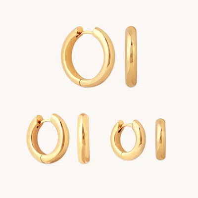 ASTRID &AMP; MIYU BOLD HOOPS GIFT SET IN GOLD