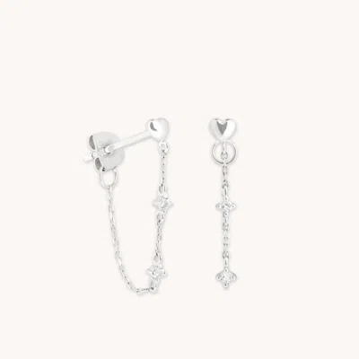 ASTRID &AMP; MIYU ASTRID &AMP; MIYU HEART TOPAZ CHAIN STUD EARRINGS